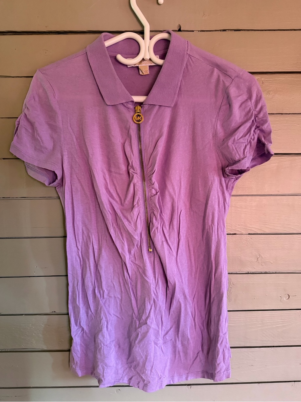 Michael Kors Lavender Zip Polo Tank Top